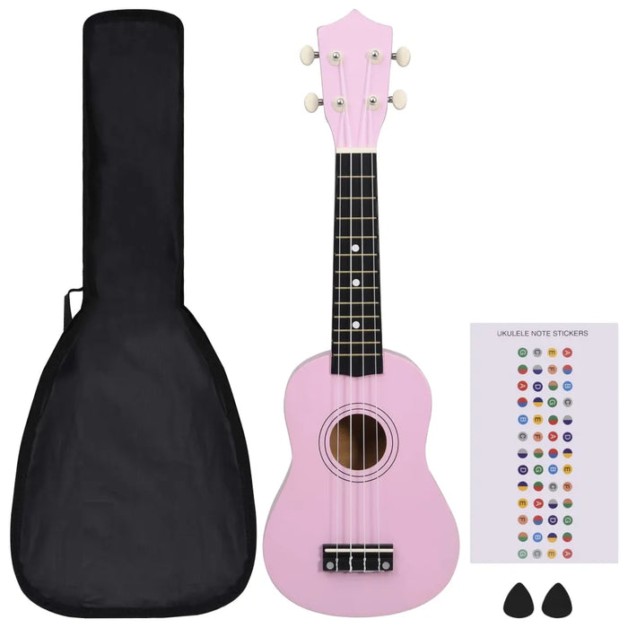 Soprano Ukulele Set with Bag for Kids in Pink 21"