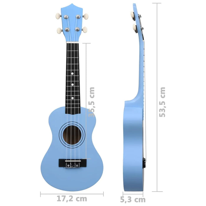 Soprano Ukulele Set with Bag for Kids in Baby Blue 21"