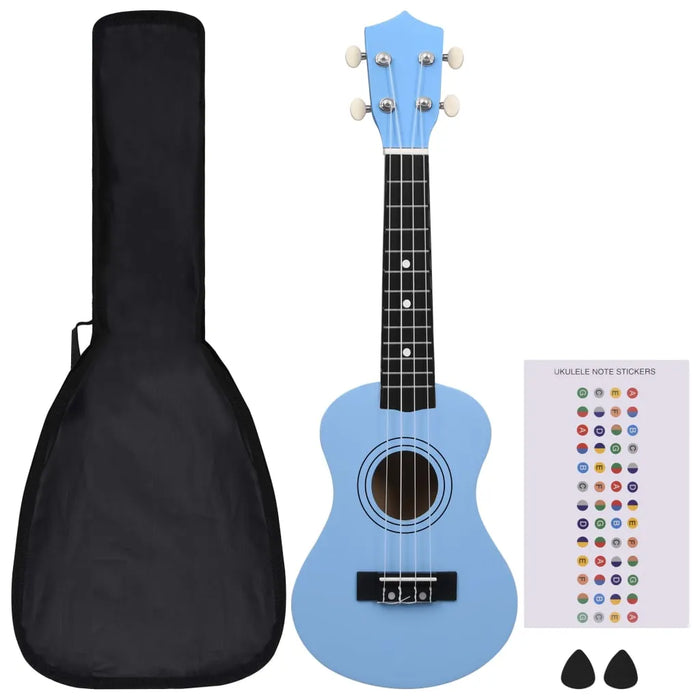 Soprano Ukulele Set with Bag for Kids in Baby Blue 21"