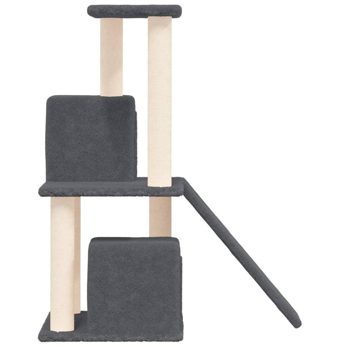 Cat Tree with Sisal Scratching Posts in Dark Grey - Little and Giant Explorers vidaXL