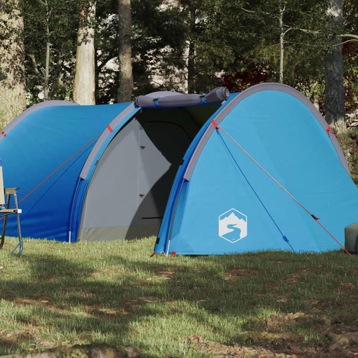 Blue Taffeta Camping Tent (4 persons) - Little and Giant Explorers vidaXL