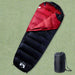 Mummy Sleeping Bag for Adults Camping 3 Seasons in Black and Red - Little and Giant Explorers vidaXL