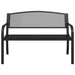 Garden Bench in Black and Steel (119cm) - Little and Giant Explorers vidaXL