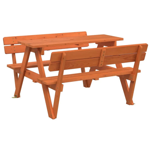 Picnic Table for 4 Kids with Umbrella Hole in Solid Wood Fir