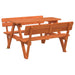 Picnic Table for 4 Kids with Umbrella Hole in Solid Wood Fir