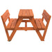 Picnic Table for 4 Kids with Umbrella Hole in Solid Wood Fir