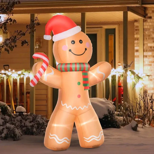 8FT Christmas Inflatable Gingerbread Man - Little and Giant Explorers HOMCOM