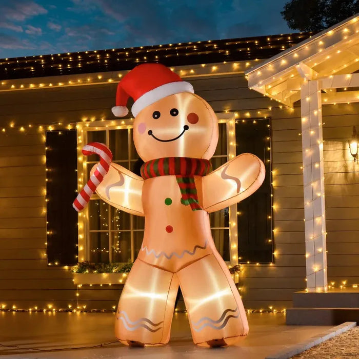 8FT Christmas Inflatable Gingerbread Man - Little and Giant Explorers HOMCOM