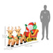 8FT Christmas Inflatable Santa Claus on Sleigh with Reindeers - Little and Giant Explorers HOMCOM