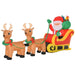 8FT Christmas Inflatable Santa Claus on Sleigh with Reindeers - Little and Giant Explorers HOMCOM