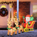 8FT Christmas Inflatable Santa Claus on Sleigh with Reindeers - Little and Giant Explorers HOMCOM