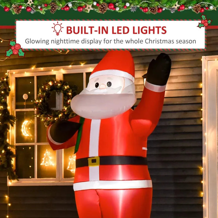 8FT Christmas Inflatable Santa with LED Lights - Little and Giant Explorers HOMCOM