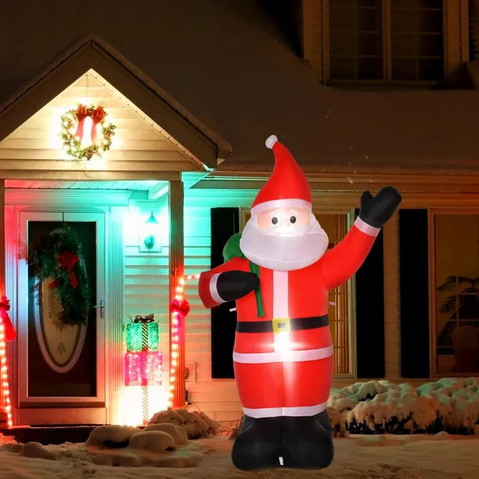 8FT Christmas Inflatable Santa with LED Lights - Little and Giant Explorers HOMCOM