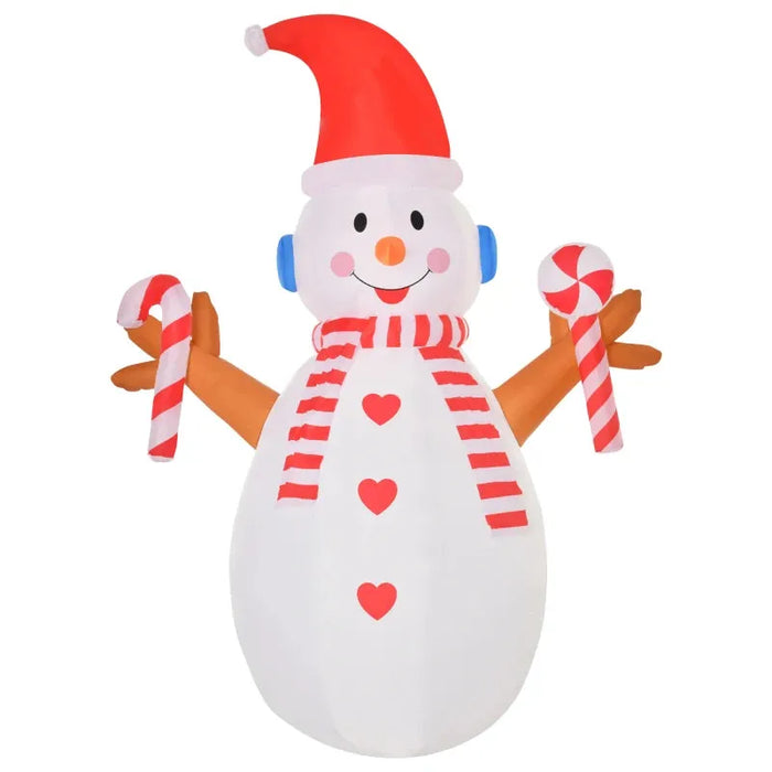 8FT Christmas Inflatable Snowman with Candy and Rotating Lighted - Little and Giant Explorers HOMCOM