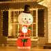 8FT Christmas Inflatable with Santa Claus on Snowman Hot Air Balloon - Little and Giant Explorers HOMCOM