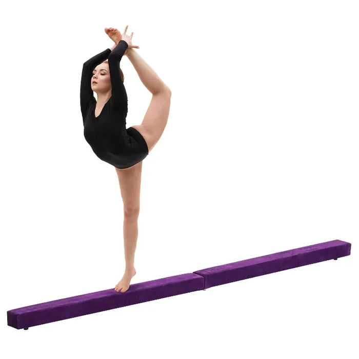 8FT Gymnastics Folding Balance Beam in Purple - Little and Giant Explorers HOMCOM