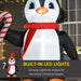 8FT Inflatable Christmas Penguin Holding Candy Cane with LED Lights - Little and Giant Explorers HOMCOM