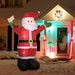 8FT Inflatable Christmas Santa Claus Holding Light Sign of Blessings - Little and Giant Explorers HOMCOM