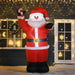 8FT Inflatable Christmas Santa Claus with LEDs and Candy Cane - Little and Giant Explorers HOMCOM