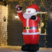 8FT Inflatable Christmas Santa Claus with LEDs and Candy Cane - Little and Giant Explorers HOMCOM