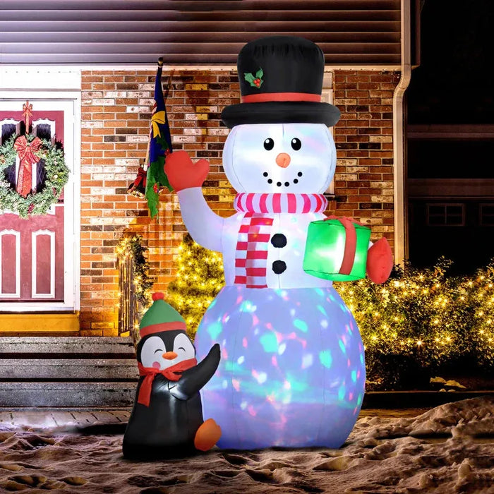 8FT Inflatable Christmas Snowman with Accessories - Little and Giant Explorers Outsunny