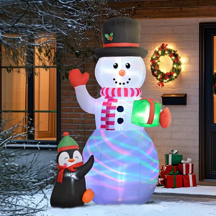 8FT Inflatable Christmas Snowman with Accessories - Little and Giant Explorers Outsunny