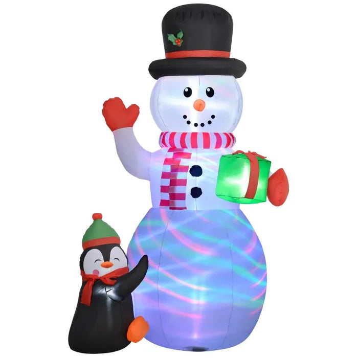 8FT Inflatable Christmas Snowman with Accessories - Little and Giant Explorers Outsunny