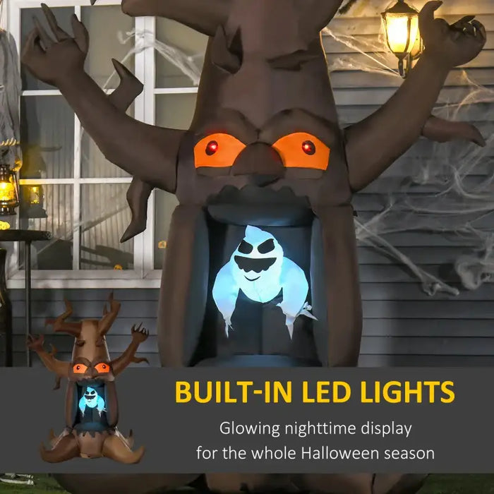 8ft Inflatable Halloween Ghost Tree with LED Lights | Weather-Resistant Outdoor Decoration HOMCOM - Little and Giant Explorers HOMCOM