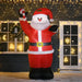 8FT Inflatable Christmas Santa Claus with LEDs and Candy Cane - Little and Giant Explorers HOMCOM