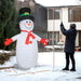 8ft Inflatable Snowman Decoration | LED and Disco Lights - Blower and Secure Fixings OUTSUNNY - Little and Giant Explorers Outsunny