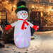 8ft Inflatable Snowman Decoration | LED and Disco Lights - Blower and Secure Fixings OUTSUNNY - Little and Giant Explorers Outsunny