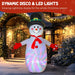8ft Inflatable Snowman Decoration | LED and Disco Lights - Blower and Secure Fixings OUTSUNNY - Little and Giant Explorers Outsunny