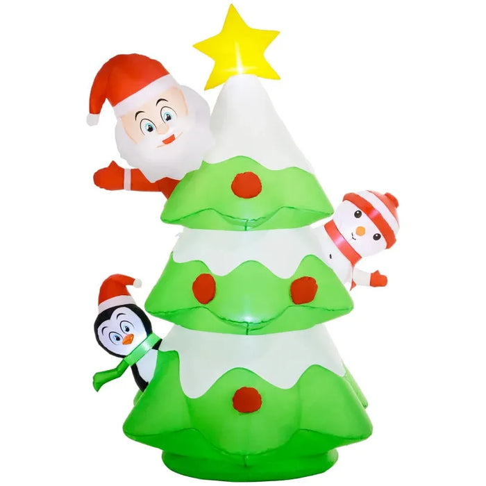 8FT Inflatable Xmas Tree and Friends Decoration - Little and Giant Explorers Outsunny