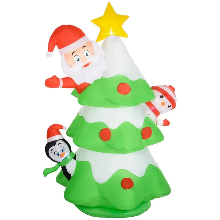 8FT Inflatable Xmas Tree and Friends Decoration - Little and Giant Explorers Outsunny