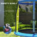 8FT Outdoor Trampoline | Blue and Black with Safety Enclosure - Little and Giant Explorers SPORTNOW