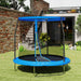 8FT Outdoor Trampoline | Blue and Black with Safety Enclosure - Little and Giant Explorers SPORTNOW