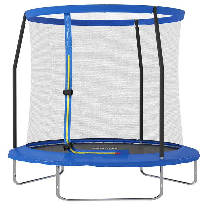 8FT Outdoor Trampoline | Blue and Black with Safety Enclosure - Little and Giant Explorers SPORTNOW