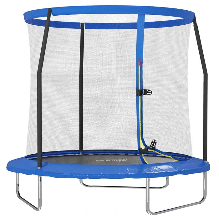 8FT Outdoor Trampoline | Blue and Black with Safety Enclosure - Little and Giant Explorers SPORTNOW