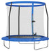 8FT Outdoor Trampoline | Blue and Black with Safety Enclosure - Little and Giant Explorers SPORTNOW