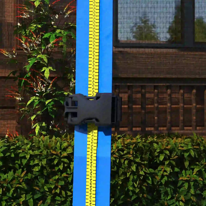 8FT Outdoor Trampoline | Blue and Black with Safety Enclosure - Little and Giant Explorers SPORTNOW