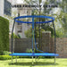 8FT Outdoor Trampoline | Blue and Black with Safety Enclosure - Little and Giant Explorers SPORTNOW