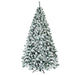 Flocked artificial Christmas tree on a white background