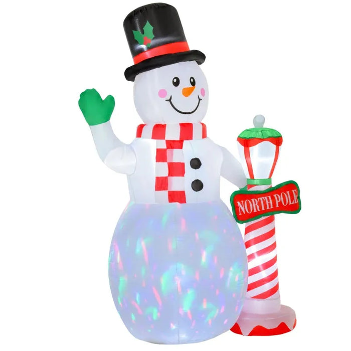 8FT Tall Christmas Inflatable Snowman with Street Lamp - Little and Giant Explorers HOMCOM