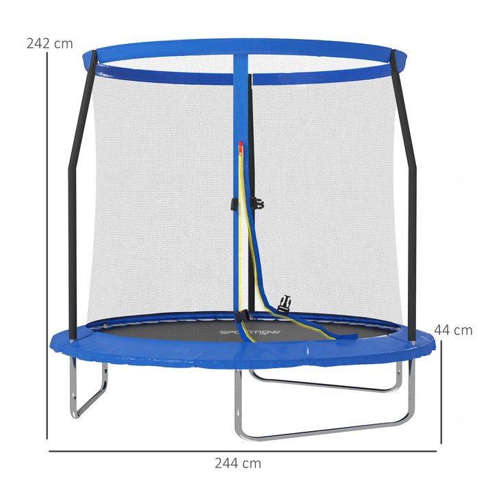 8FT Trampoline with Safety Enclosure Net and Steel Frame in Blue - Little and Giant Explorers SPORTNOW