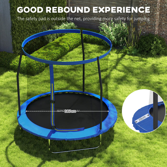 8FT Trampoline with Safety Enclosure Net and Steel Frame in Blue - Little and Giant Explorers SPORTNOW