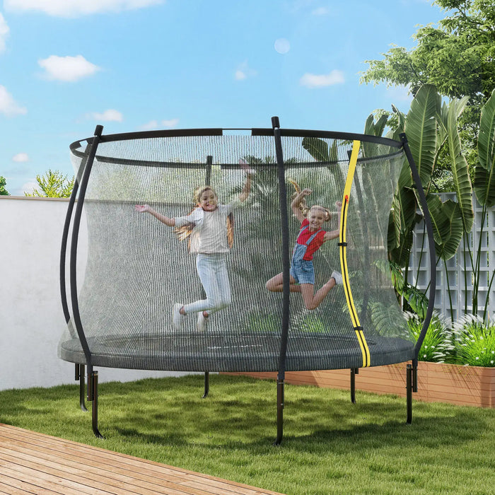 8ft Trampoline with Safety Net – Black | Outdoor Garden Trampoline - 120kg Capacity SPORTNOW - Little and Giant Explorers SPORTNOW