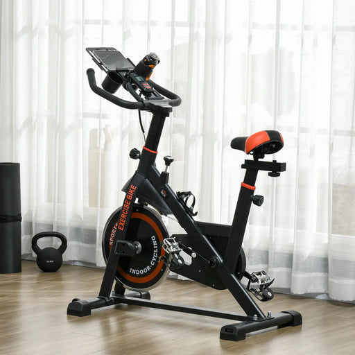 8kg Flywheel Stationary Exercise Bike with Adjustable Resistance Seat - Little and Giant Explorers HOMCOM