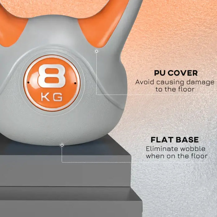 8kg Kettlebell - PU Coated | Strength and Cross Training SPORTNOW - Little and Giant Explorers SPORTNOW