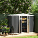 8 x 4FT Metal Garden Shed with Window in Dark Grey - Little and Giant Explorers Outsunny