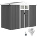 8 x 4FT Metal Garden Shed with Window in Dark Grey - Little and Giant Explorers Outsunny